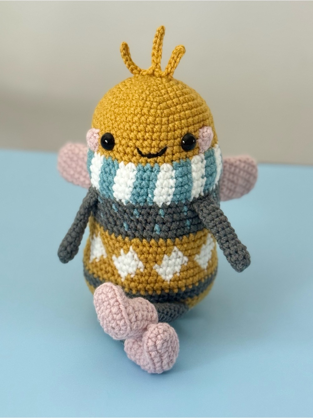 Agatha the Bee Crochet Amigurumi Plush Handmade Bumble Bee Stuffed Toy